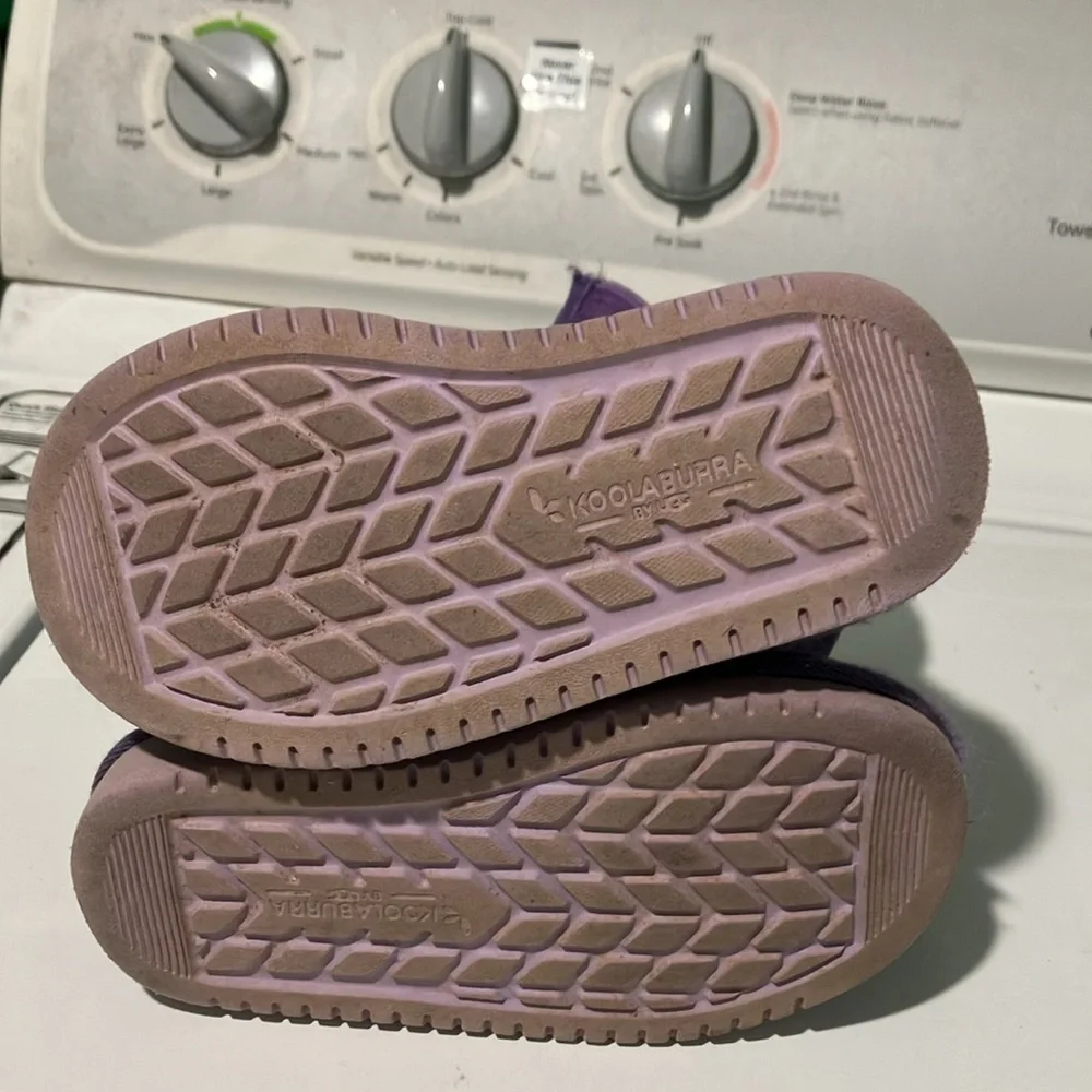 Koolaburra Uggs toddler 9 Purple Suede Fur-Lined Boots